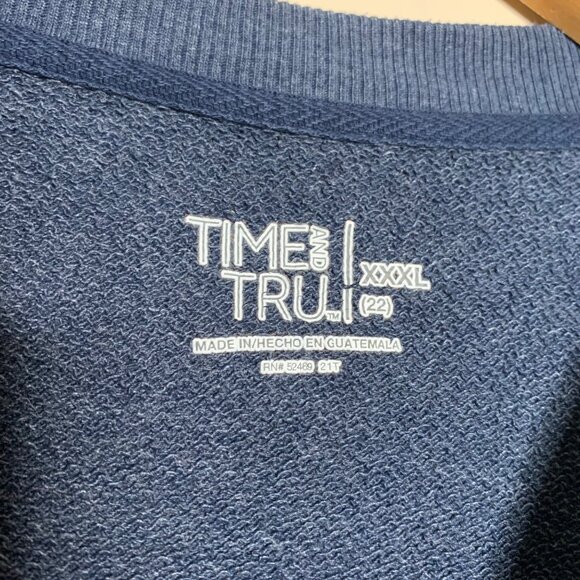 Time and Tru Pullover Sweater Crewneck Sweatshirt Blue Casual Women's Size 3XL - Picture 3 of 5
